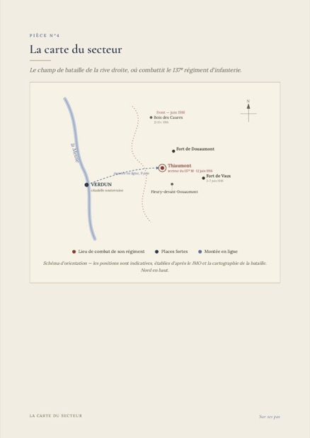 Carte du secteur où combattit le régiment